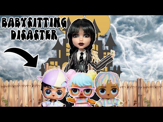 Wednesday Addams Babysitting Disaster with LOL Surprise Dolls