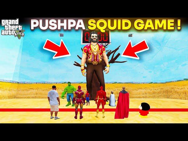 Pushpa Squid Game Challenge  with Shinchan Doraemon Franklin Granny in GTA 5