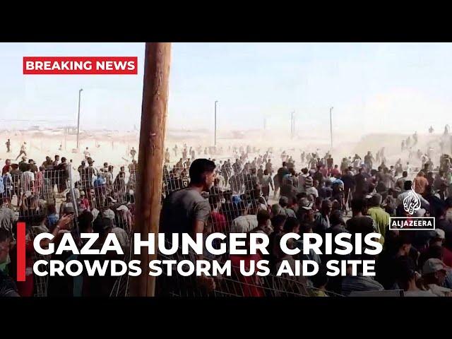 Gaza hunger crisis: Desperate crowds storm US aid distribution site in Rafah as operation collapses