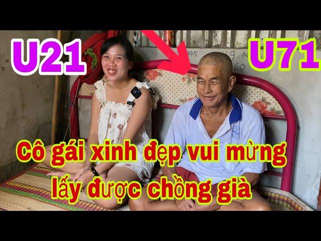 Cô gái xinh đẹp vui mừng lấy được chồng “cao tuổi “