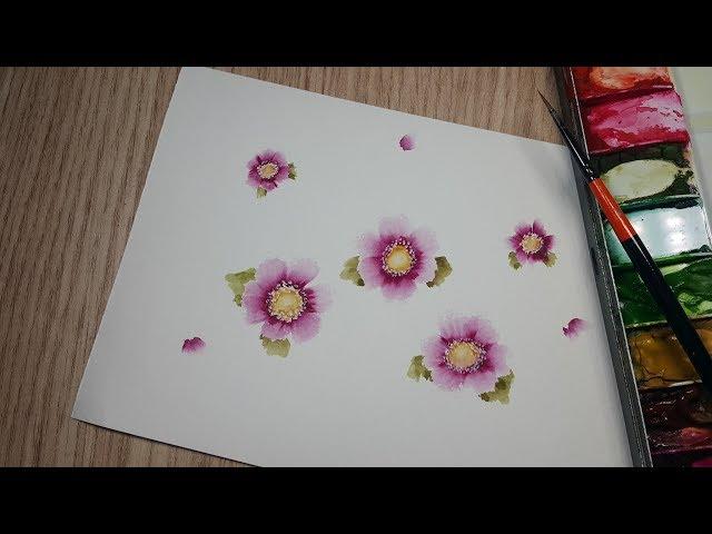 꽃그리기 뭐 이런방법으로 그림을?...Very easy and simple way to draw flowers