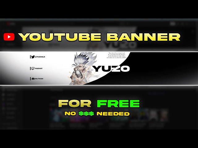 How To Make YouTube Channel Art For FREE! Photoshop Banner Tutorial (2024)