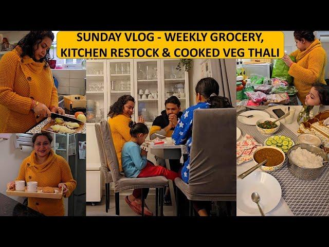 Sunday In My Life - Cooking Veg Thali, Grocery Shopping and Kitchen Restock | Weekend Kitchen Reset