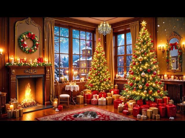 Christmas Music Ambience with Instrumental Christmas Music & Crackling Fireplace Christmas Ambience