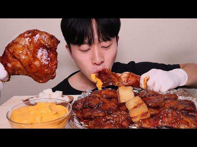 자메이카통다리구이 체다치즈소스 듬뿍 먹방ㆍMUKBANG Spicy Chicken Legs ASMR Eating Show