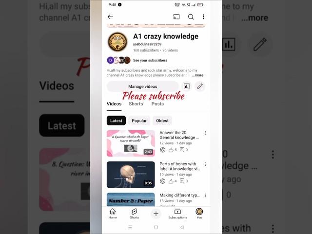 please subscribe # A1 crazy knowledge #