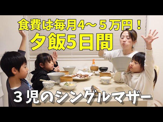 【5日間の夕飯】夕飯づくり/献立/３児のシングルマザー