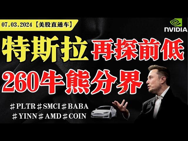 美股暴跌，反弹无力？特斯拉再探前低，260牛熊分界？英伟达支撑110？【美股直通车】2025.03.07 #sam谈美股 #美股分析 #tsla #nvda #特斯拉 #英伟达