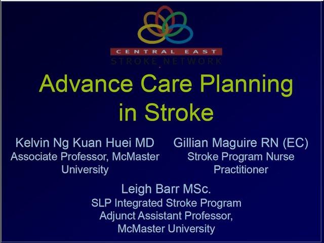 Advance Care Planning in Stroke