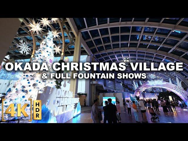 Okada Christmas Village + Full Shows of THE FOUNTAIN! | Hotel Walking Tour 2024 | Philippines