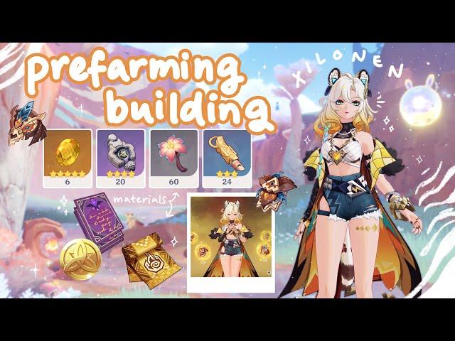 7 days of prefarming & building xilonen ‧₊˚彡 summoning xilonen ˖° learning her kit ‎⋆˙₊˚⊹𐙚₊˚⭒