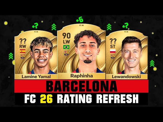 FIFA 26 | BARCELONA PLAYER RATINGS IN FC 26!  ft. Raphinha, Lamine Yamal, Lewandowski…
