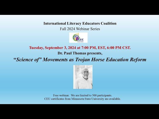 Dr. Paul Thomas presents, “Science of” Movements as Trojan Horse Education Reform