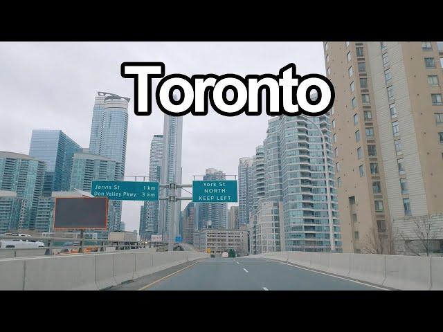 Downtown Toronto Ontario Canada | Scenic Urban Drive (APRIL)