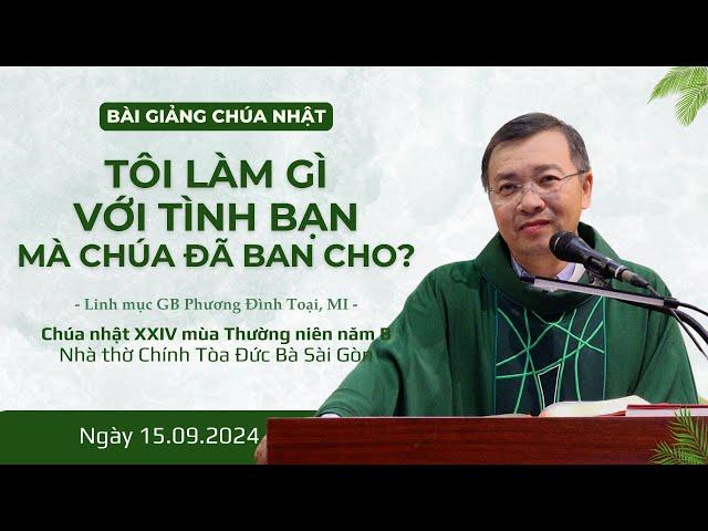 Tôi làm gì với tình bạn mà Chúa đã ban cho? - Lm GB Phương Đình Toại, MI | CN XXIV TN năm B