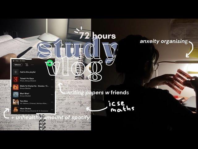 72 hours study vlog - icse maths boards | breakfast, asmr organising, revision papers, lofi | needie