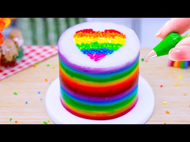 So Yummy Miniature Rainbow Cake Recipe | Full Tutorial On Making Rainbow Cake | RAINBOW CAKE HACK 