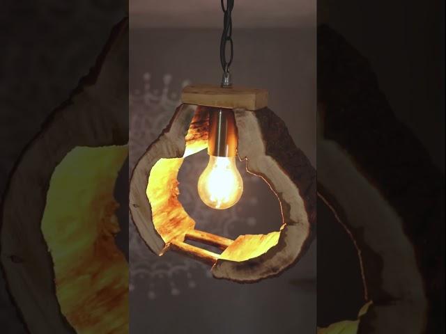 Original wood lamp for ceiling lighing, DIY wood home decor, Farmhouse rustic light decor