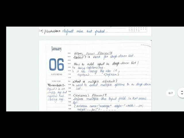 HTML Part - 01 | Hand Written Notes | Web Development