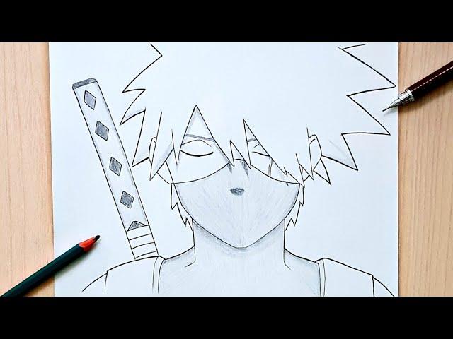 How To Draw Kakashi Hatake | kakashi Drawing Step by step Easy | Naruto : Tutorial