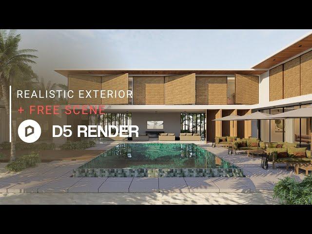 Realistic Exterior Render with D5 Render | Private House 299 | Downloadable Project File Included