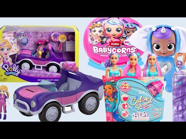 ASMR | UNBOXING ZURU BABYCORNS SURPRISES, POLLY POCKET, BARBIE COLOR REVEAL ️