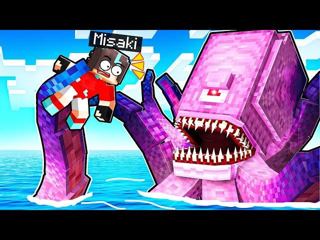 ¡Sobreviví al MONSTRUO MARINO Más GIGANTE (Kraken) en Minecraft! | Misaki Gamer