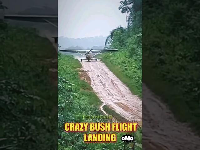 Insane Bush plane landing on a muddy runway #shorts #aviation