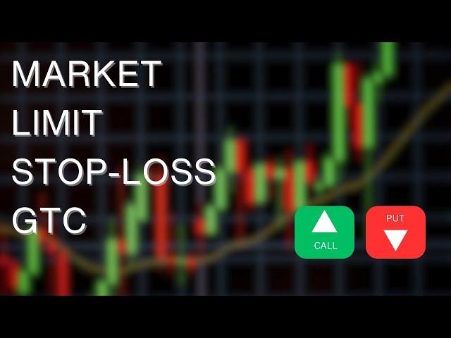 Market Order, Limit Order, GTC Order, Stop-Loss Order  (For Beginners)