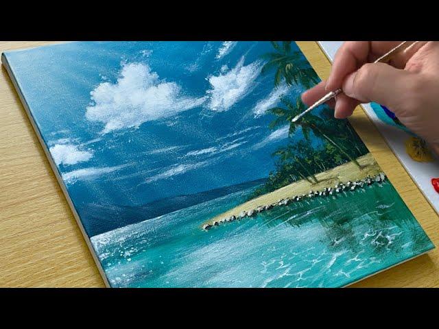 How to Paint the Paradise Beach / Acrylic Painting