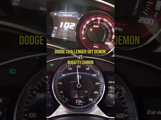 Dodge SRT Demon vs Bugati Chiron #shorts #supercars #dodge #demon  #bugatti #chiron