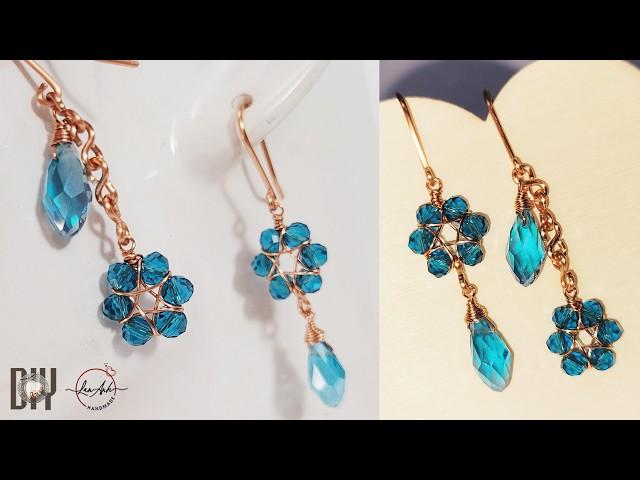 DIY jewelry making : how to make an earring with beads and wire 1046