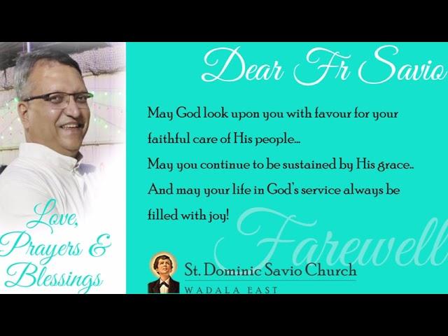 Farewell to Fr Savio D'Souza (23 May, 2021)