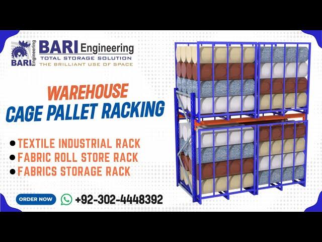 Cage Pallet Racking | Fabric Roll Store Rack | Textile Industrial Rack | Storage Rack | 0302-4448392