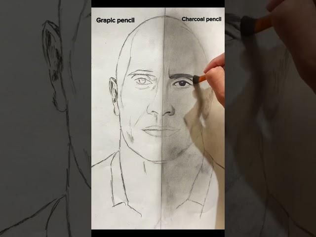 Graphic pencil vs charcoal pencil / rock sketch