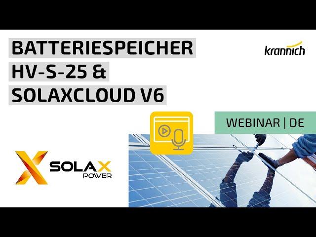 Webinar Solax – Die Energiespeicherlösung