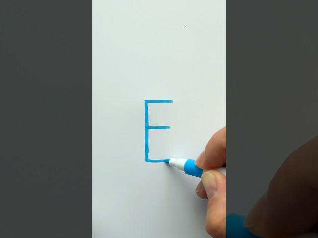 How To Draw The Cutest Fish Using Just The Letter E?
