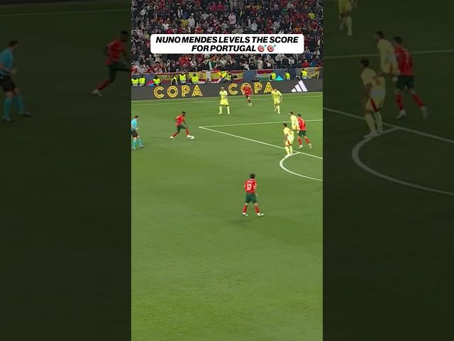 Nuno Mendez levels the score for Portugal  #portugal #soccer #uefanationsleague