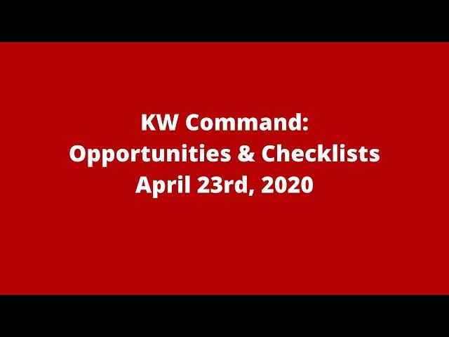 KW Command: Opportunities & Tasks