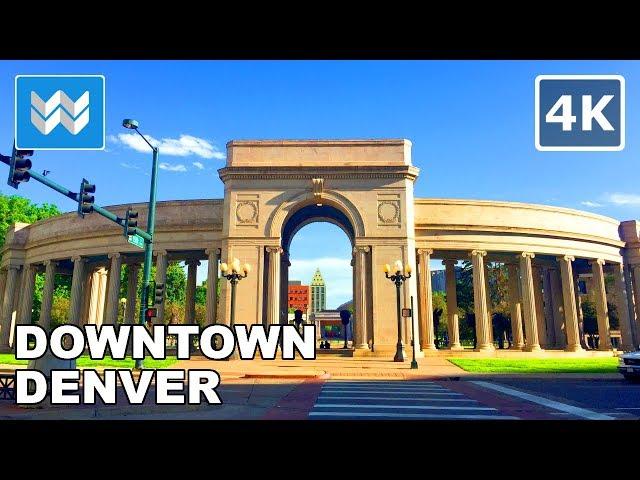 Walking tour of 16th Street Mall in Downtown Denver, Colorado 【4K】