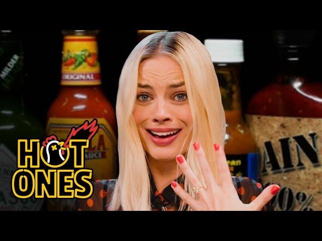 Margot Robbie Pushes Her Limits While Eating Spicy Wings | Hot Ones