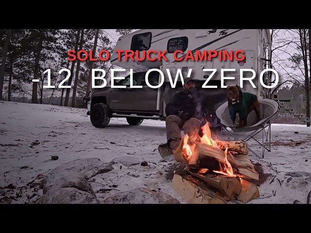 Camping in -12 degree Temperatures with a 21-Year-Old Truck Camper.