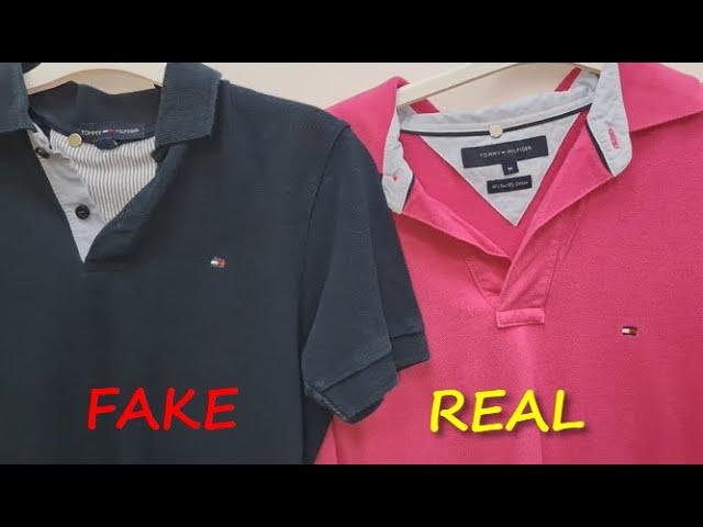 Tommy Hilfiger shirt real vs fake review. How to spot counterfeit Tommy hilfiger polo