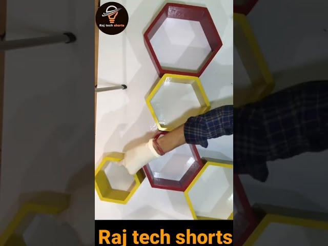 Wall shelf hexagonal shape set of 6 #short #youtubeshort #shelf #homedecor #wallshelf #ytshorts