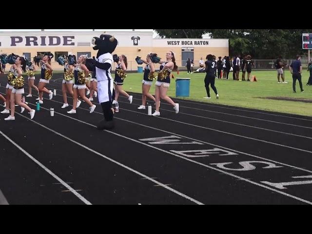 West Boca's cheerleaders performing at the football game!