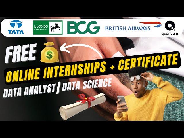  FREE Data Analyst & Science Internships  | Get Certificate from TATA, BCG, British Airways! 
