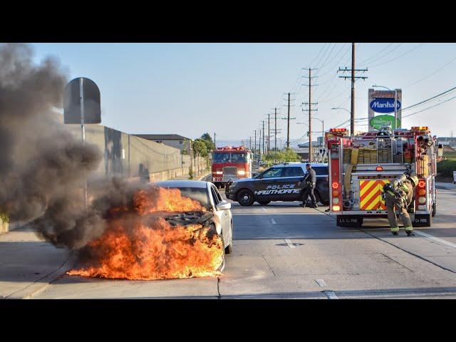 LACo.FD Engine 160: Vehicle Fire (+ Response)