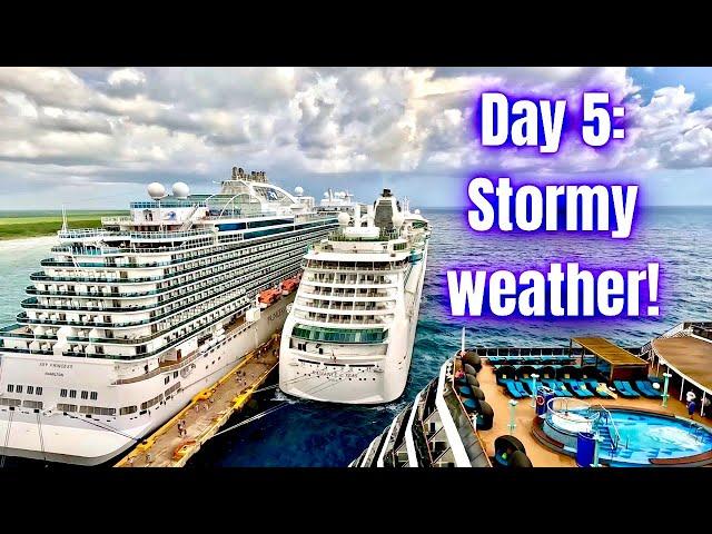 Day 5: Allure of the Seas. Secret balcony, stormy weather and Val found a duck!