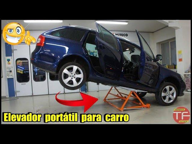 Elevador portátil e basculante ajustável para carro.