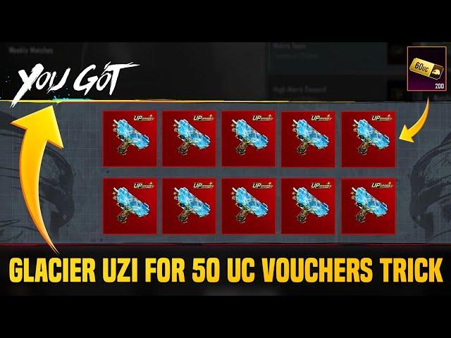  Best Glacier Upgraded UZI Is Here | Trick For 50 UC Vouchers | 20 RP Giveaway Done | PUBGM